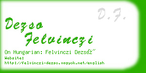 dezso felvinczi business card